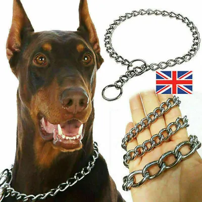 £5.99 • Buy Dog Choke Stainless Steel Collar Metal P Puppy Chain Slip Pet Training Choker