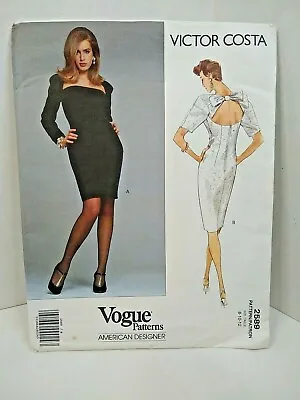 Vogue 2589 Victor Costa Dress Pattern   Size 8-10-12 New Envelope Damage  • $21.22