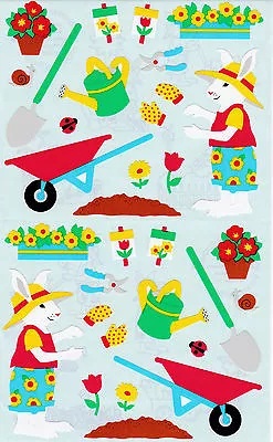 Mrs. Grossman's Giant Stickers - Garden Bunnies - Plants Flowers - 2 Strips • $3