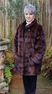Stunning Genuine Vintage Natural Mink Fur Coat Not Fox Or Sable Large • £360