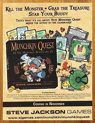 2008 Munchkin Quest Print Ad/Poster SJG Steve Jackson Board Game Promo Wall Art • $14.99