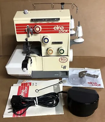 Elna Lock L2 Serger Machine With Pedal Instruction Booklet & Some Accessories • $160