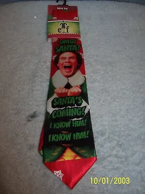 Christmas Men's Neck Tie Elf The Movie OMG Santa's Coming Will Ferrell New • $19.60