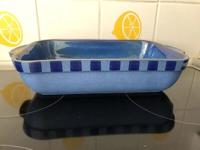 Denby Reflex Blue Large Rectangular Lasagne Baking Handled Dish 13.5  • £30