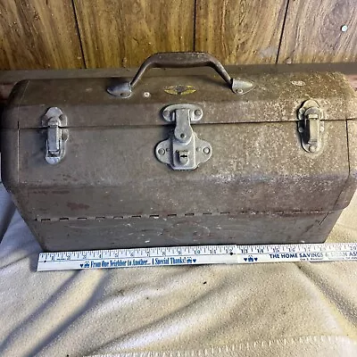 Vintage Simonsen Metal Tackle / Tool Box Accordion Tombstone Style With Contents • $29