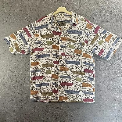 Vintage The Territory Ahead Shirt Mens 2XL Short Sleeve Button Up All Over Print • $24.99