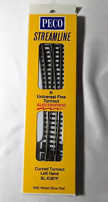 N Scale  PECO  SL-E387F  Electrofrog  Code 55 Left Hand Curved Switch Turnout • $25