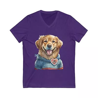 Golden Retriever Dog Mom Jersey Short Sleeve V-Neck Tee - Gift For Dog Lovers • $27.95