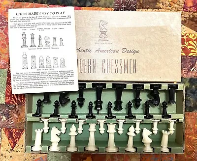 $35.99 • Buy Vintage Drueke Chess Set Modern Plastic Chessmen Unweighted Complete Manual Rare