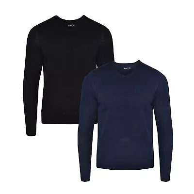 Mens Sweatshirt Knitwear Sweater Jumper Pullover V Neck Long Sleeve Top BNWT • £6.99