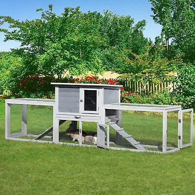 COZIWOW Extra Large Rabbit Hutch Bunny Hutch Outdoor 94.5”L Wooden Rabbit Cage • $129.99