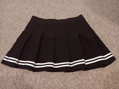 Black & White Stripe Pleated Anime/sailor Skirt XL 12/14 • £12