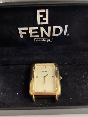 Vintage Fendi Gold Plated Tank Style Swiss Made Watch & Original Black Box • $129