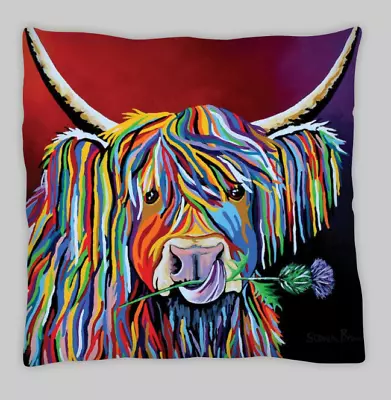 Highland Cow (Scottish Version) Double Sided Cushion Covers 45x45cm (18x18) • £7.99