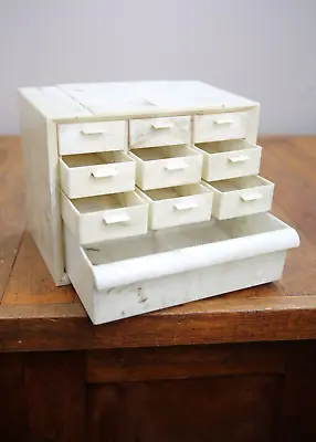 Vintage 10 Drawer Small Parts Storage Organizer Cabinet Bin Jewelry Box Plastic • $55.99