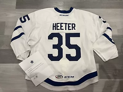 Game Worn Cal Heeter Toronto Marlies AHL Hockey Jersey 58G W LOA • $299.99