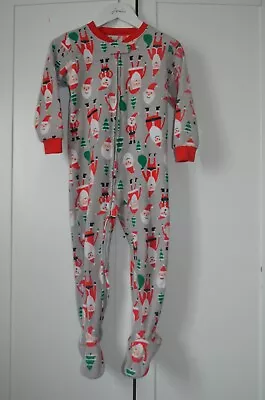£7.99 • Buy CARTERS Fleece Zip Sleepsuits Babygrow Christmas Santa Claus Theme 4T