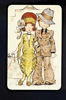 $5 • Buy Original Vintage Blank Back Sarah Kay Card Well Dressed Bride & Bride Groom