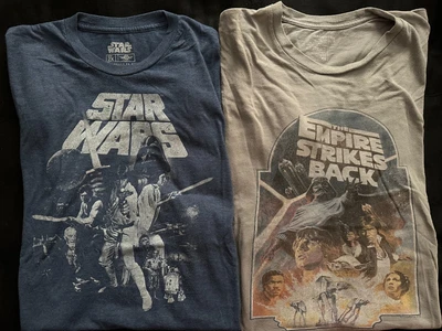 $5.20 • Buy Star Wars Empire Strikes Back (2) Shirts Old Navy XXL 2XL Grey Blue Darth Vader