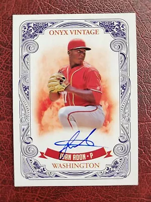 $10 • Buy Joan Adon 2021 ONYX VINTAGE AUTO #VAJA WASHINGTON NATIONALS!