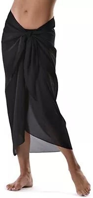 £4.99 • Buy Sarong Beach Cover Up Sheer Mini Long Skirt Dress Wrap Bikini Ladies Black Uk