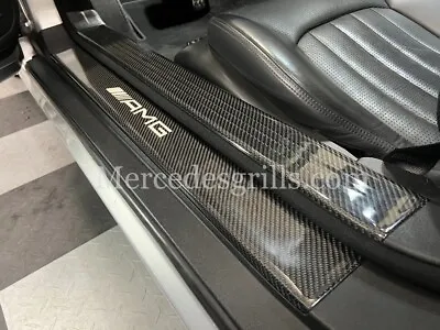 Mercedes SL R230 63 AMG Carbon Fiber Illuminated Sill Kick Plates • $1300