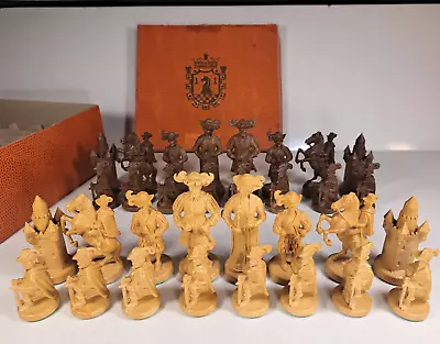 $74.95 • Buy Schach Chess Germany Vintage Medieval Chessmen Woodtone