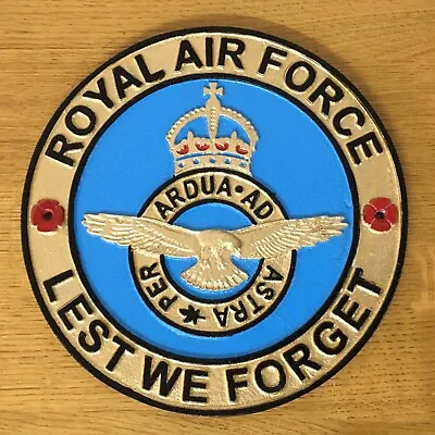 £24.95 • Buy Royal Air Force Sign RAF Large Repro 'Lest We Forget' Plaque Cast Iron 24cm