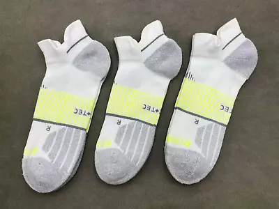 3 Pairs Men's Bombas Running Ankle Honeycomb White Socks Size Large • $20.90