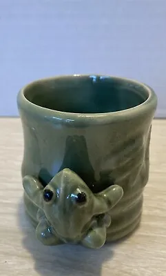 Vintage Majolica Tree Frog On Bamboo Planter 2 1/2” T Great For Succulents! • $15