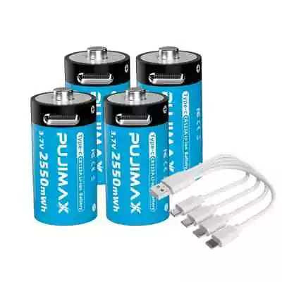 CR123 Batteries CR123A 123 3.7V Li-Ion Rechargeable Battery 4 Camera & Charger • £39.99