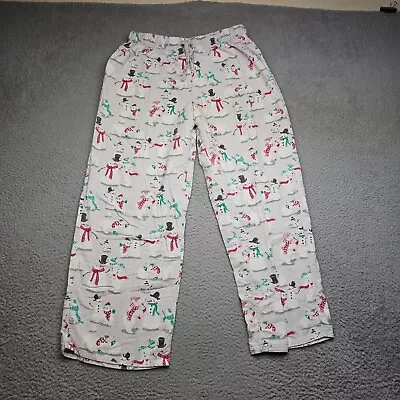 Munki Munki Womens Pajamas Pants Size Large White Snowman Casual • $14.95