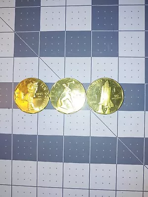 1995/1996  Marshall Islands $10 Brass Peace V-j Day $10.00 Coins (3) • $60