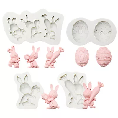 Rabbit Silicone Mold 3D Easter Resin Casting Bunny Cute DIY Handmade Candle Mold • $9.93