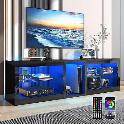 63inch LED TV Stand With Outlet For 70'' Modern High Gloss Entertainment Center • $165.29