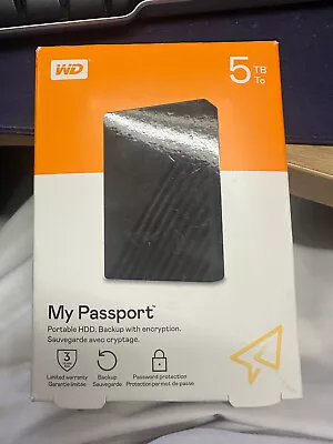 NEW WD 5TB My Passport For Windows External Hard Drive HDD USB C Western Digital • £111.99
