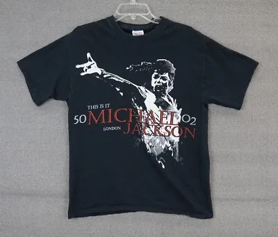 Michael Jackson Scream This Is It London 50 O2 Black T Shirt Official Shows • $13.99