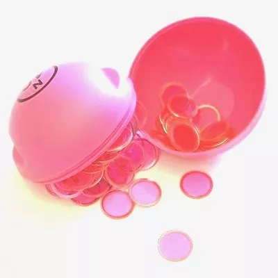 Bingo Chips Magnetic Pick-Up Pink Ball W/100 Chips • $10.99