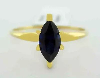 GENUINE 0.56 Cts BLUE SAPPHIRE RING 10k GOLD - Free Certificate Appraisal - NWT • $5.50