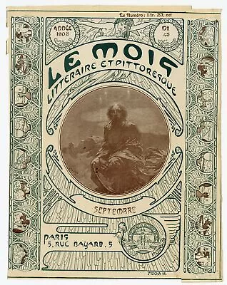 Rare Antique French MUCHA Illustrated September 1902 LE MOIS Literary Magazine • $350