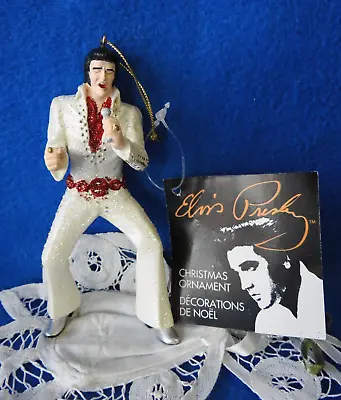 Kurt S. Adler 2006 Elvis Presley Singing White Jumpsuit Christmas Ornament W/Tag • $15