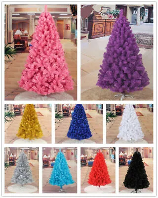 5ft 6ft 7ft Christmas Tree Undecorated Pink Purple Blue Gold Silver Black • $19.53