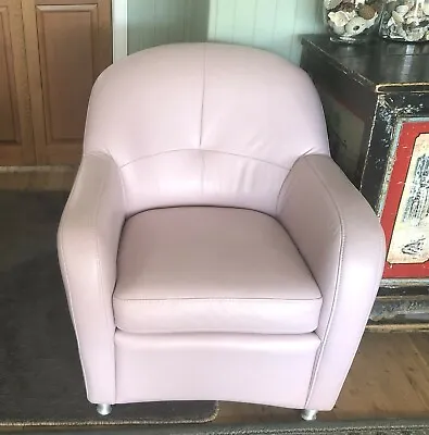 Genuine Leather Armchair  Dusky Pink From Nick Scali • $1200