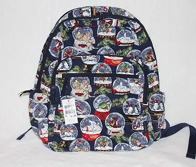 NWT Vera Bradley Large Campus Backpack Travel School Laptop Book Bag Snow Globes • $88.35