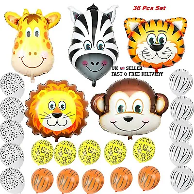 £5.49 • Buy Jungle Animal Balloons Birthday Party Safari Animal Theme Balloon Decorations