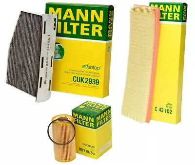 NEW Mann Oil Air Carbon Cabin Filter Kit For VW Beetle Golf Jetta Passat Rabbit • $45.95