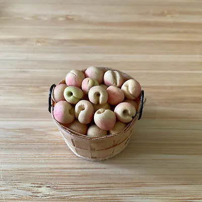 Vintage Dollhouse Artisan Miniature Basket Of Peaches • $35