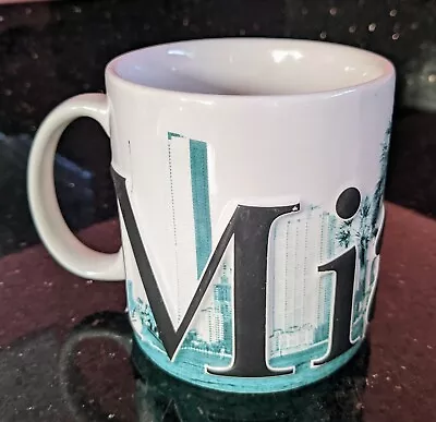 AMERICANWARE  Miami Jumbo Embossed City Ceramic Tea/Coffee Mug 200718 Oz. • $10