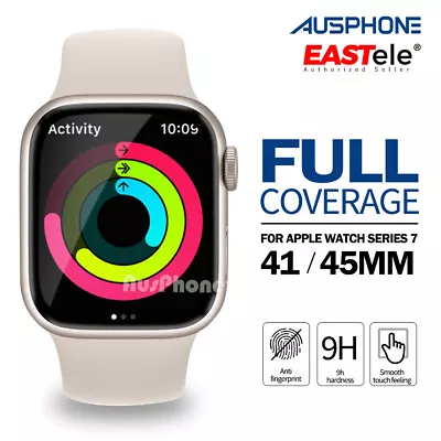 $5.79 • Buy For Apple Watch Series 8 7 41/45mm EASTele Full Tempered Glass Screen Protector