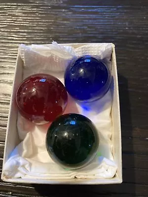 Set Of 3 Large  Vintage Shooter Marbles In Old Box • $24.95